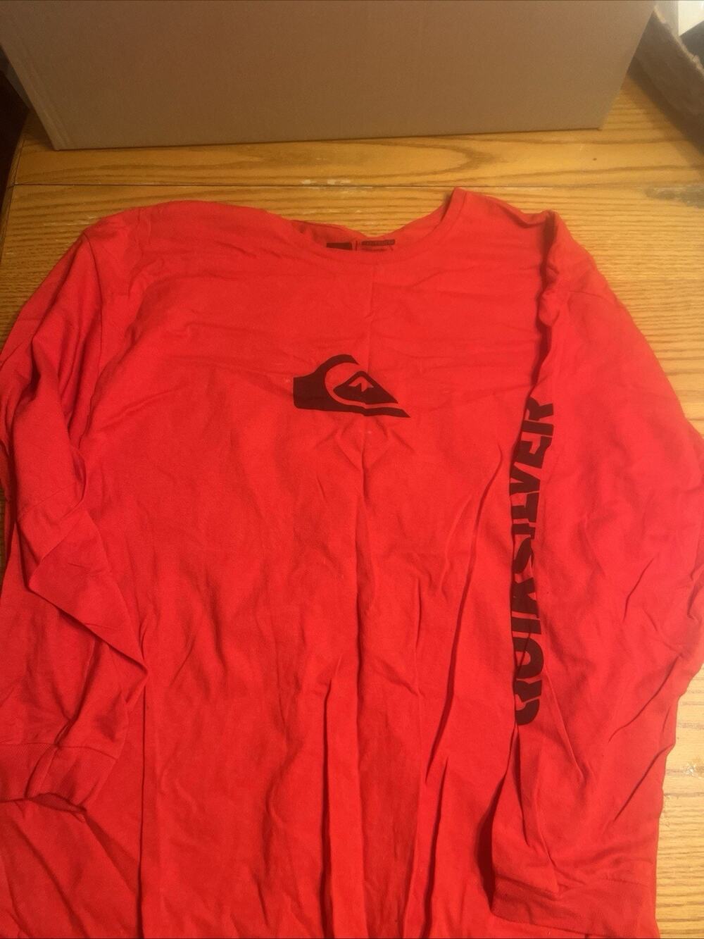 Y2K Quiksilver Long Sleeve Red T-Shirt Mens XXL Center Logo